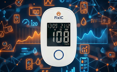 Fixic offers a complete, modern glucose testing kit with a precise glucometer, reliable strips, and gentle lancets for fast and comfortable daily monitoring.